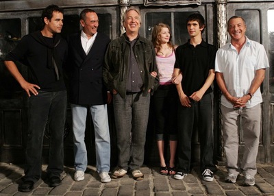 U.S. actors Dustin Hoffman, Ben Whishaw, actress Rachel Hurd-Wood and actor Alan Rickman along with directors Bernd Eichinger and Tom Tykwer, right to left, pose for photogtaphers during a photocall for the new Bernd Eichinger movie "The Perfume" in a studio of Bavaria Film in Munich on July 4, 2005. With some 5.5 million visitors, "The Perfume" was the German moviegoers' favorite in 2006.
