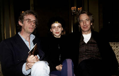 Director Roger Spottiswoode with Amanda Ooms and Alan Rickman
